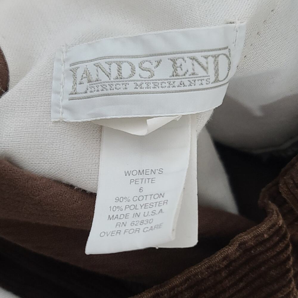 Lands End vintage ladies corduroy pants brown Size 6P 90's style dark academia - Picture 7 of 8